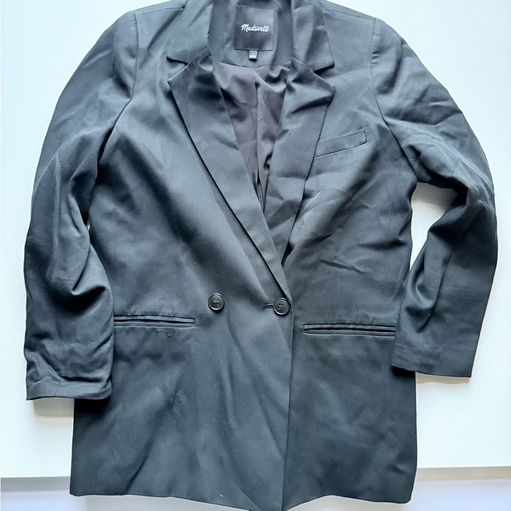 Madewell Black Double-Breasted Blazer